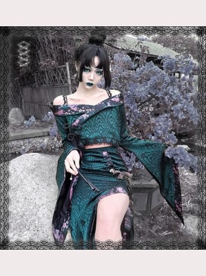 Serpent Gothic Off-Shoulder Top by Blood Supply (BSY53)